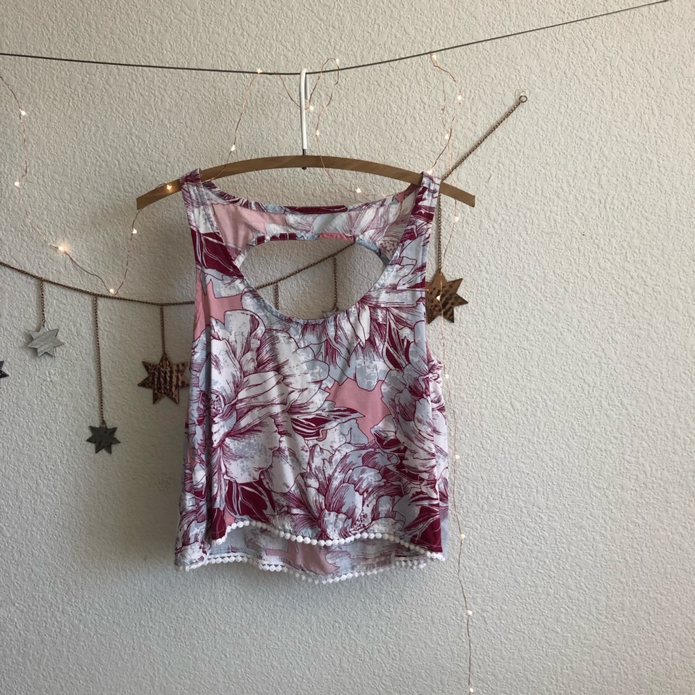 Flower Print Crop Top